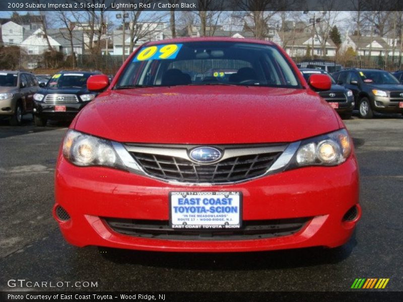 Lightning Red / Carbon Black 2009 Subaru Impreza 2.5i Sedan