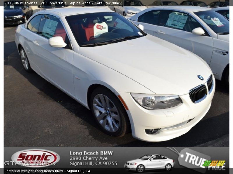Alpine White / Coral Red/Black 2013 BMW 3 Series 328i Convertible