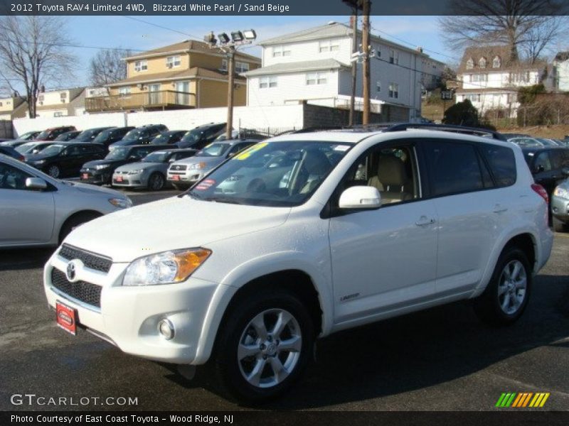 Blizzard White Pearl / Sand Beige 2012 Toyota RAV4 Limited 4WD
