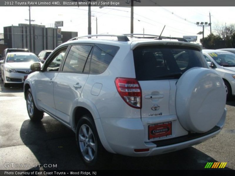 Blizzard White Pearl / Sand Beige 2012 Toyota RAV4 Limited 4WD