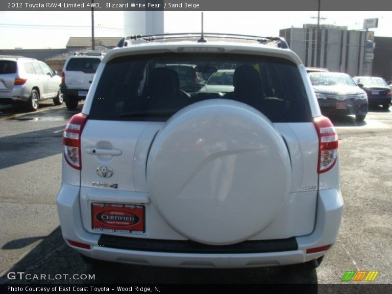 Blizzard White Pearl / Sand Beige 2012 Toyota RAV4 Limited 4WD