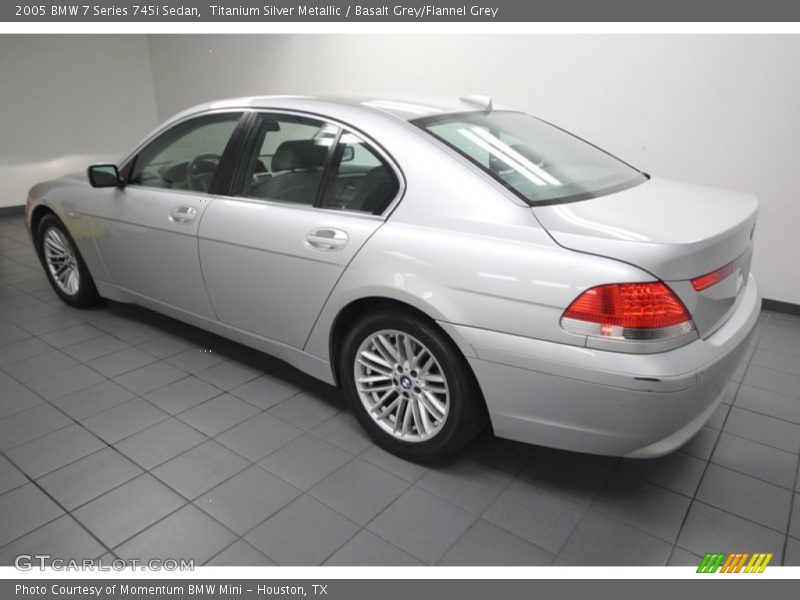 Titanium Silver Metallic / Basalt Grey/Flannel Grey 2005 BMW 7 Series 745i Sedan