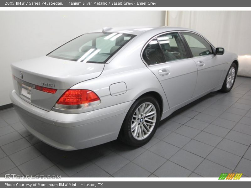 Titanium Silver Metallic / Basalt Grey/Flannel Grey 2005 BMW 7 Series 745i Sedan