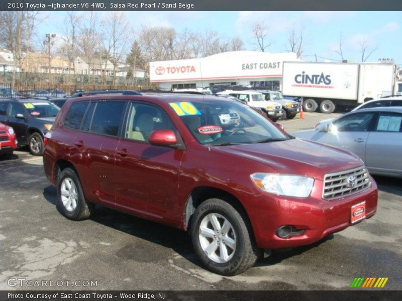 Salsa Red Pearl / Sand Beige 2010 Toyota Highlander V6 4WD