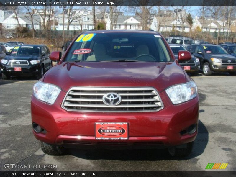 Salsa Red Pearl / Sand Beige 2010 Toyota Highlander V6 4WD