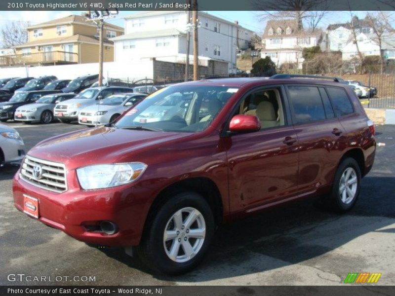Salsa Red Pearl / Sand Beige 2010 Toyota Highlander V6 4WD