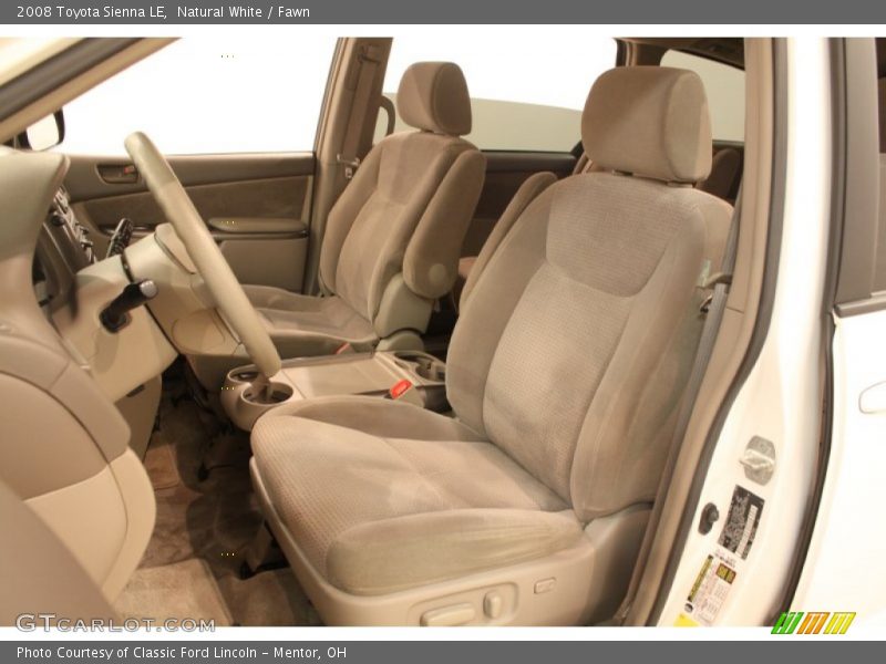 Front Seat of 2008 Sienna LE