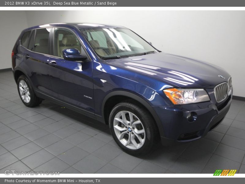 Deep Sea Blue Metallic / Sand Beige 2012 BMW X3 xDrive 35i