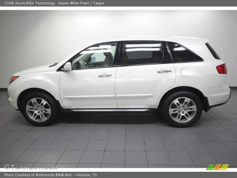 Aspen White Pearl / Taupe 2008 Acura MDX Technology