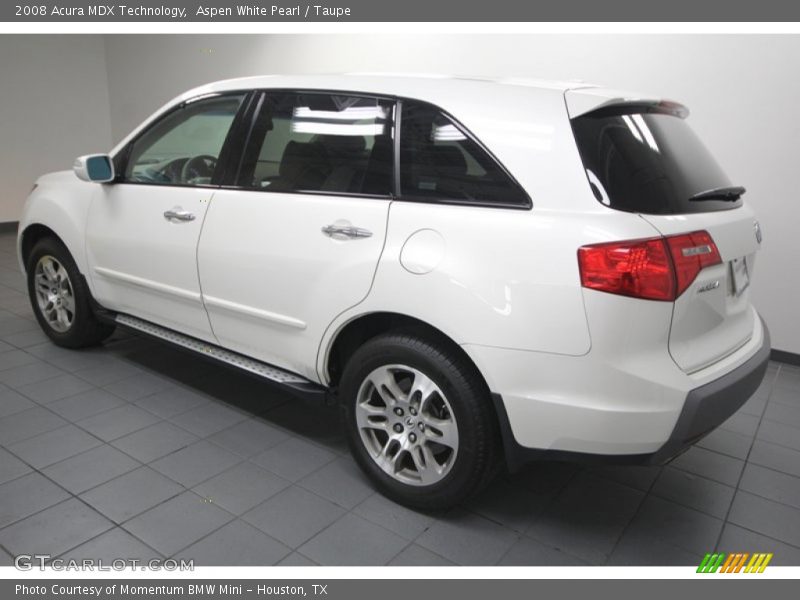 Aspen White Pearl / Taupe 2008 Acura MDX Technology