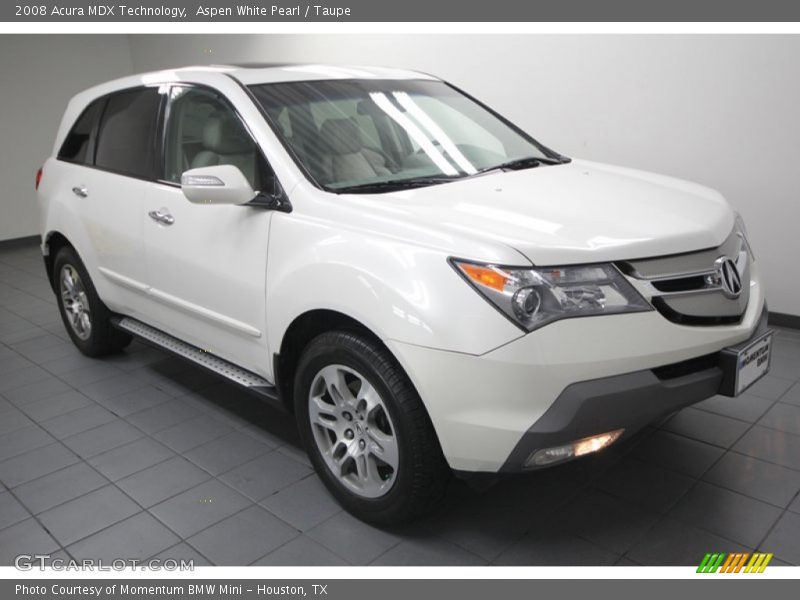 Aspen White Pearl / Taupe 2008 Acura MDX Technology