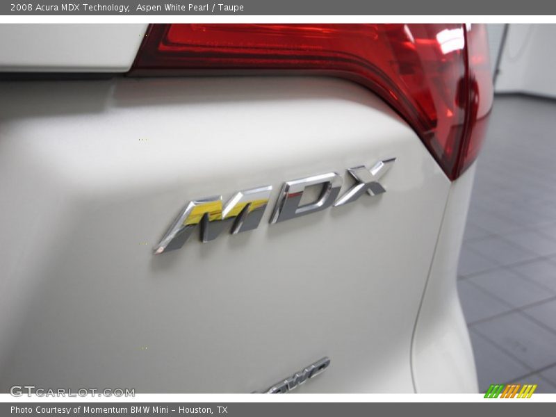 Aspen White Pearl / Taupe 2008 Acura MDX Technology
