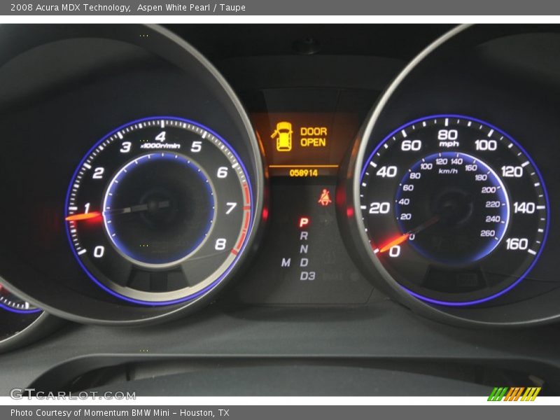 Aspen White Pearl / Taupe 2008 Acura MDX Technology