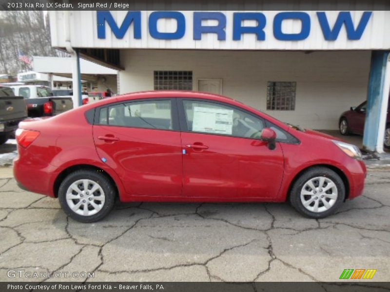 Signal Red / Beige 2013 Kia Rio LX Sedan