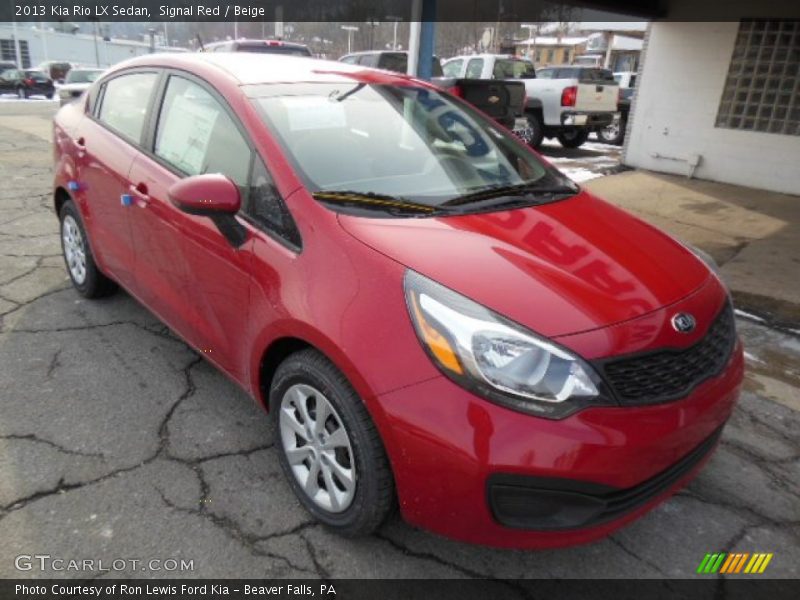 Signal Red / Beige 2013 Kia Rio LX Sedan