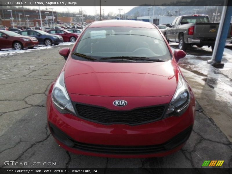 Signal Red / Beige 2013 Kia Rio LX Sedan