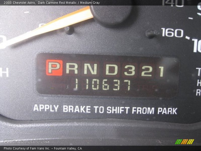 Dark Carmine Red Metallic / Medium Gray 2003 Chevrolet Astro