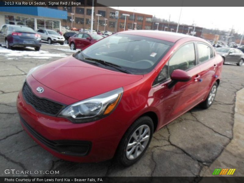 Signal Red / Beige 2013 Kia Rio LX Sedan