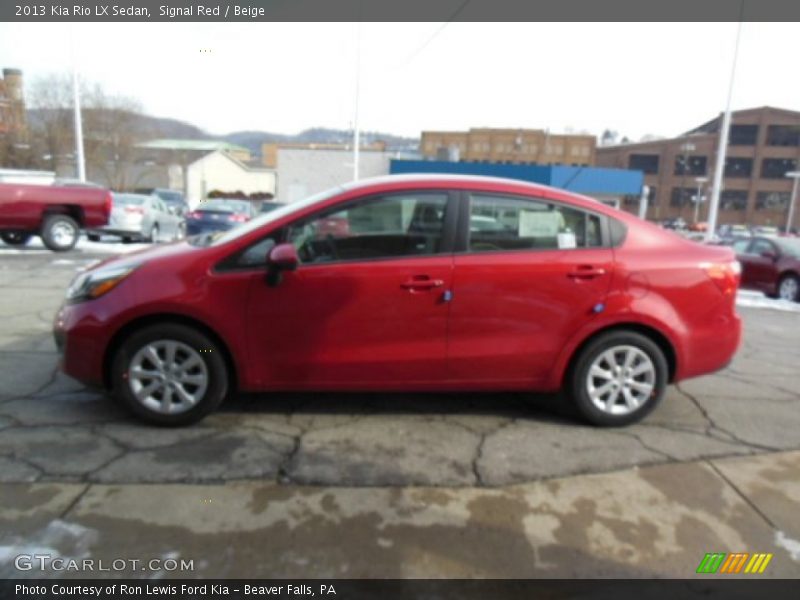 Signal Red / Beige 2013 Kia Rio LX Sedan