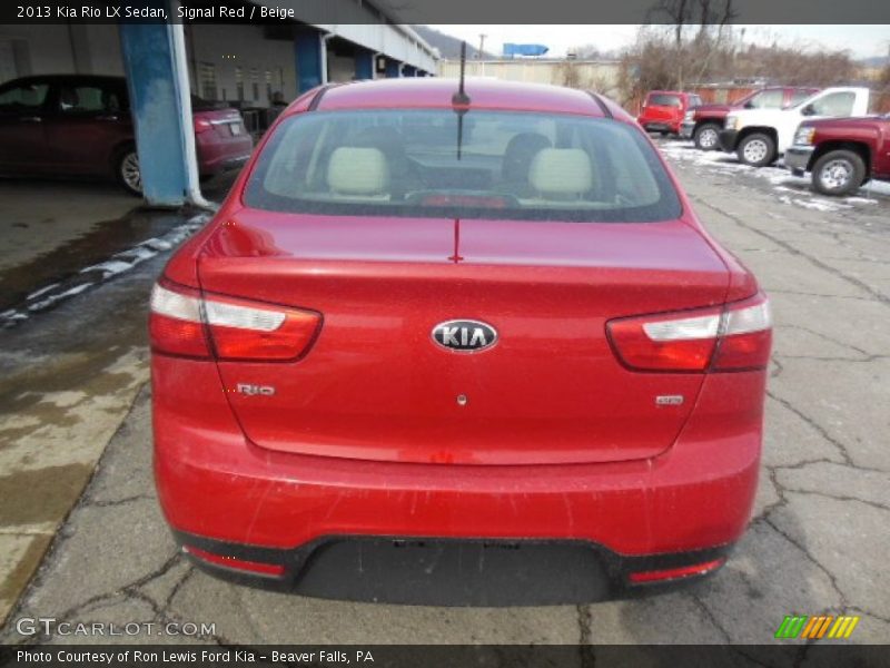 Signal Red / Beige 2013 Kia Rio LX Sedan