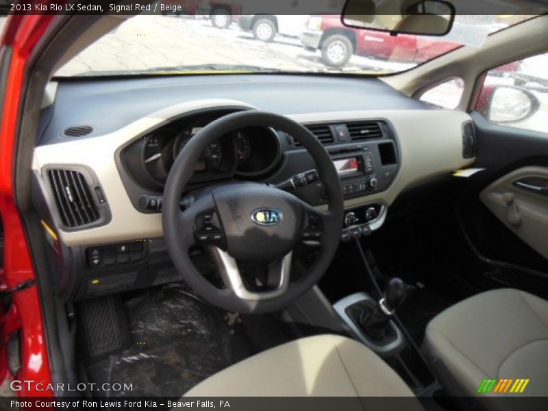 Signal Red / Beige 2013 Kia Rio LX Sedan