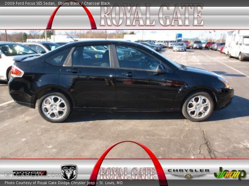 Ebony Black / Charcoal Black 2009 Ford Focus SES Sedan