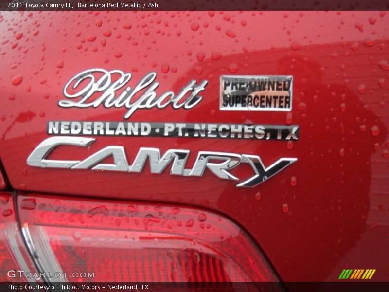 Barcelona Red Metallic / Ash 2011 Toyota Camry LE