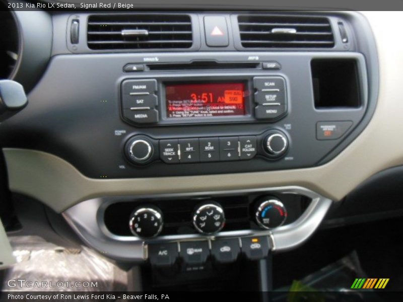 Signal Red / Beige 2013 Kia Rio LX Sedan