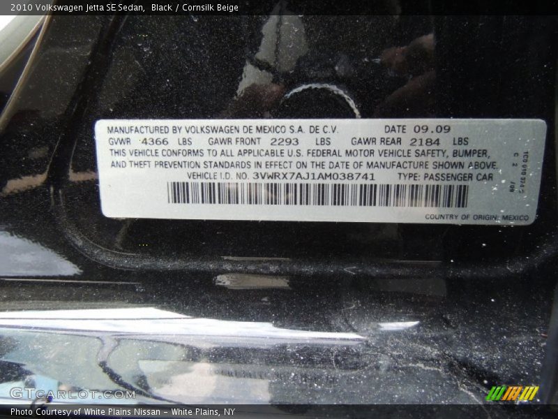 Black / Cornsilk Beige 2010 Volkswagen Jetta SE Sedan