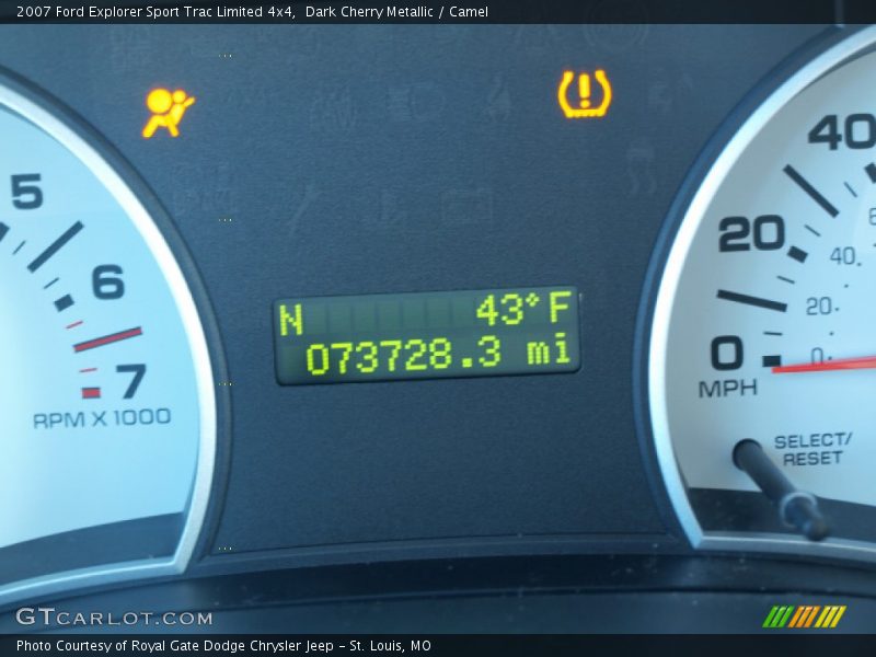 Dark Cherry Metallic / Camel 2007 Ford Explorer Sport Trac Limited 4x4