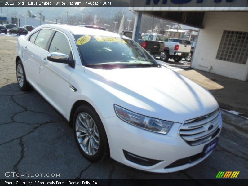 White Platinum Tri-Coat / Dune 2013 Ford Taurus Limited