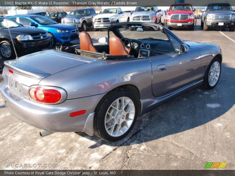 Titanium Gray Metallic / Saddle Brown 2002 Mazda MX-5 Miata LS Roadster