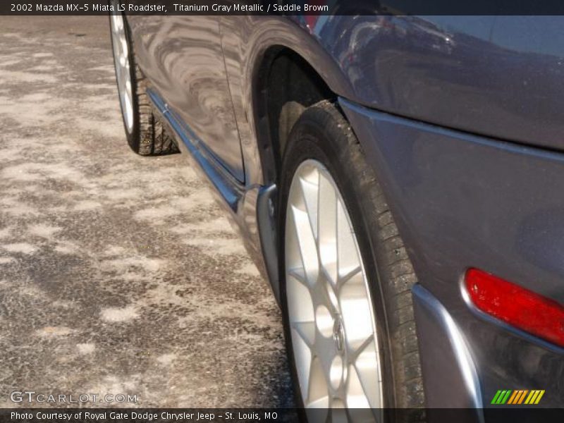 Titanium Gray Metallic / Saddle Brown 2002 Mazda MX-5 Miata LS Roadster