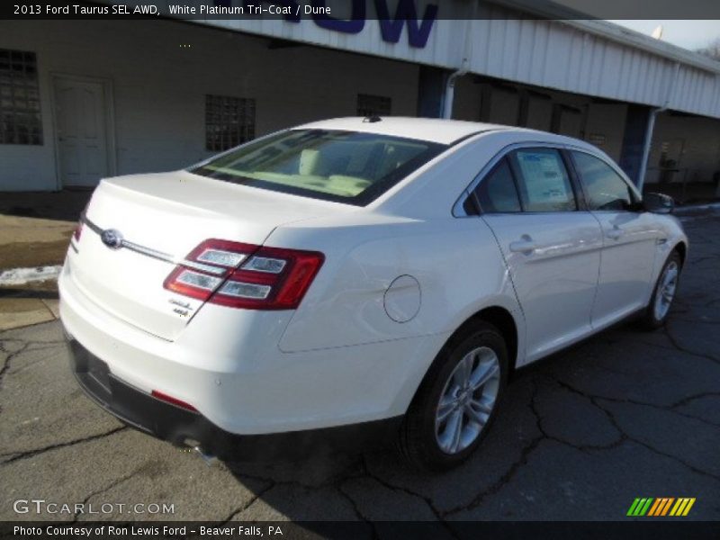 White Platinum Tri-Coat / Dune 2013 Ford Taurus SEL AWD