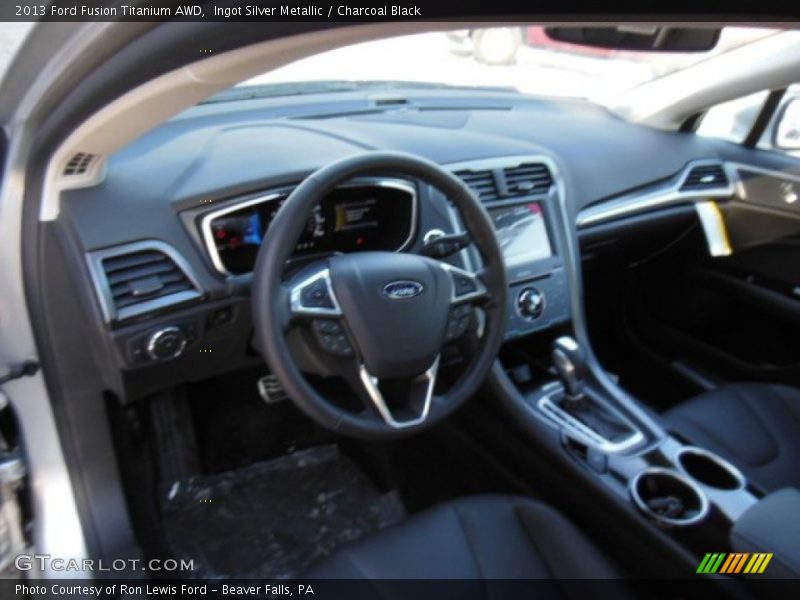Ingot Silver Metallic / Charcoal Black 2013 Ford Fusion Titanium AWD