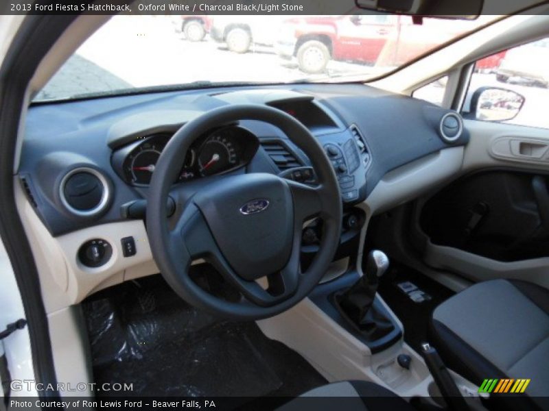 Oxford White / Charcoal Black/Light Stone 2013 Ford Fiesta S Hatchback