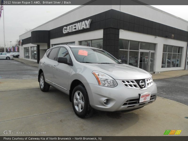 Brilliant Silver / Black 2012 Nissan Rogue S AWD