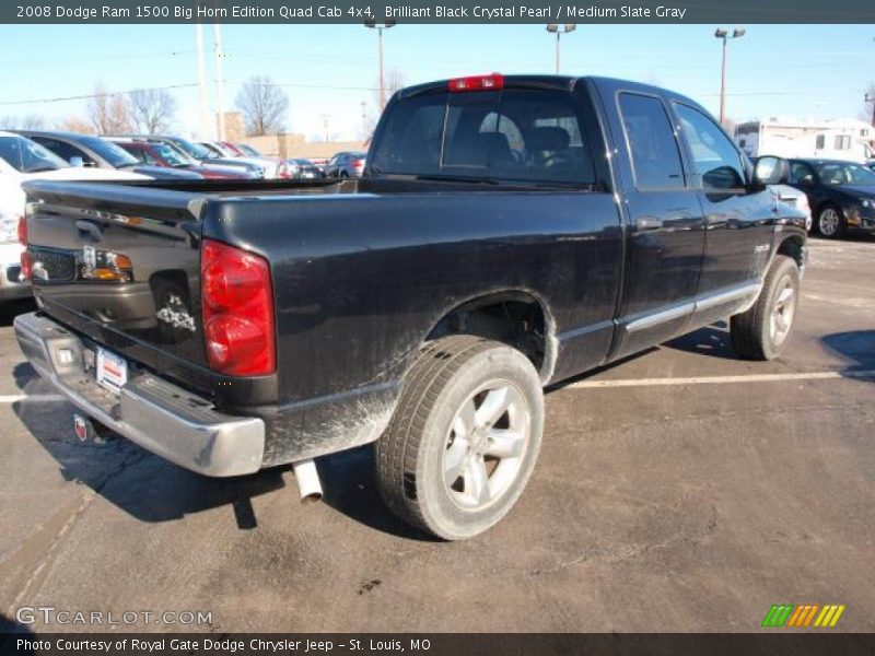 Brilliant Black Crystal Pearl / Medium Slate Gray 2008 Dodge Ram 1500 Big Horn Edition Quad Cab 4x4