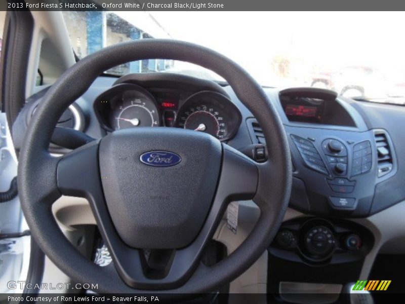Oxford White / Charcoal Black/Light Stone 2013 Ford Fiesta S Hatchback