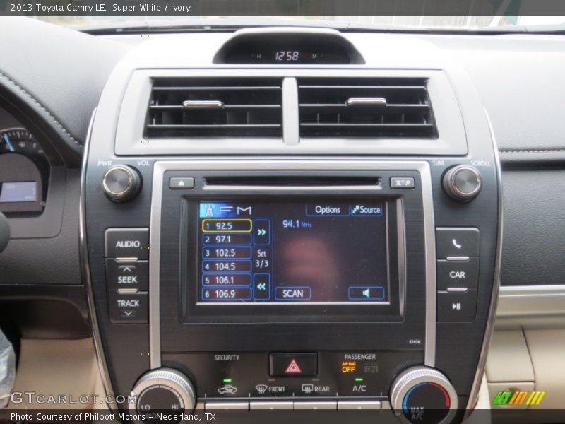 Super White / Ivory 2013 Toyota Camry LE