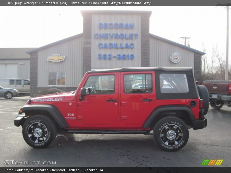 Flame Red / Dark Slate Gray/Medium Slate Gray 2009 Jeep Wrangler Unlimited X 4x4