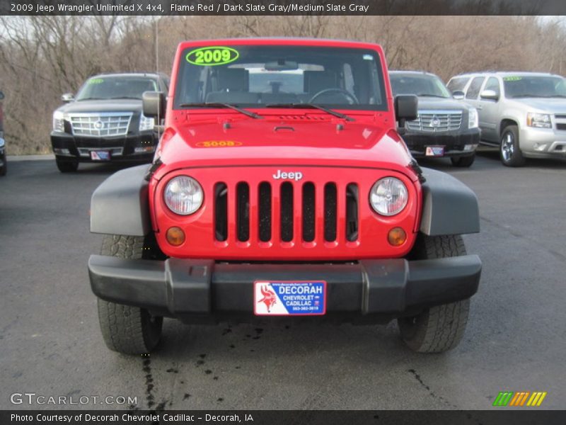 Flame Red / Dark Slate Gray/Medium Slate Gray 2009 Jeep Wrangler Unlimited X 4x4