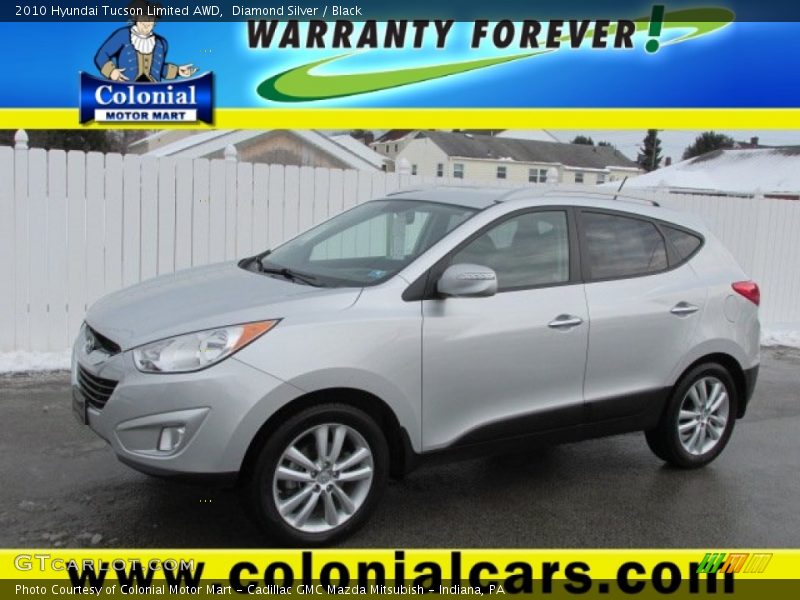 Diamond Silver / Black 2010 Hyundai Tucson Limited AWD