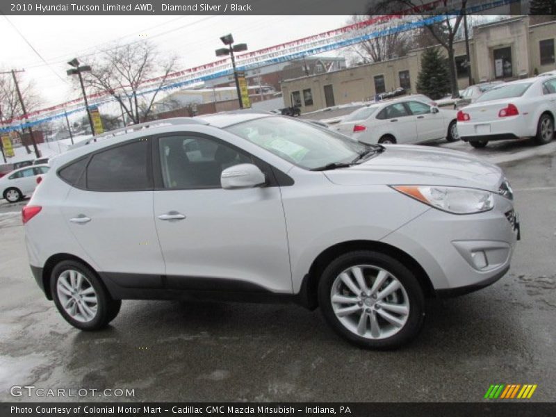 Diamond Silver / Black 2010 Hyundai Tucson Limited AWD