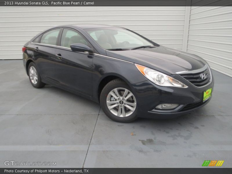 Pacific Blue Pearl / Camel 2013 Hyundai Sonata GLS