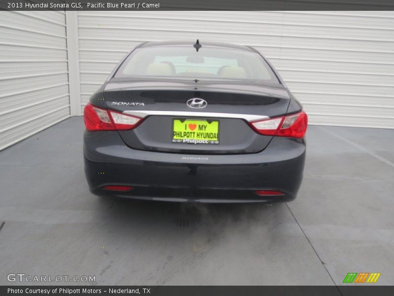 Pacific Blue Pearl / Camel 2013 Hyundai Sonata GLS