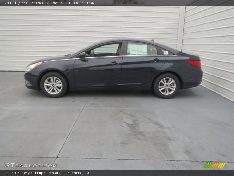 Pacific Blue Pearl / Camel 2013 Hyundai Sonata GLS