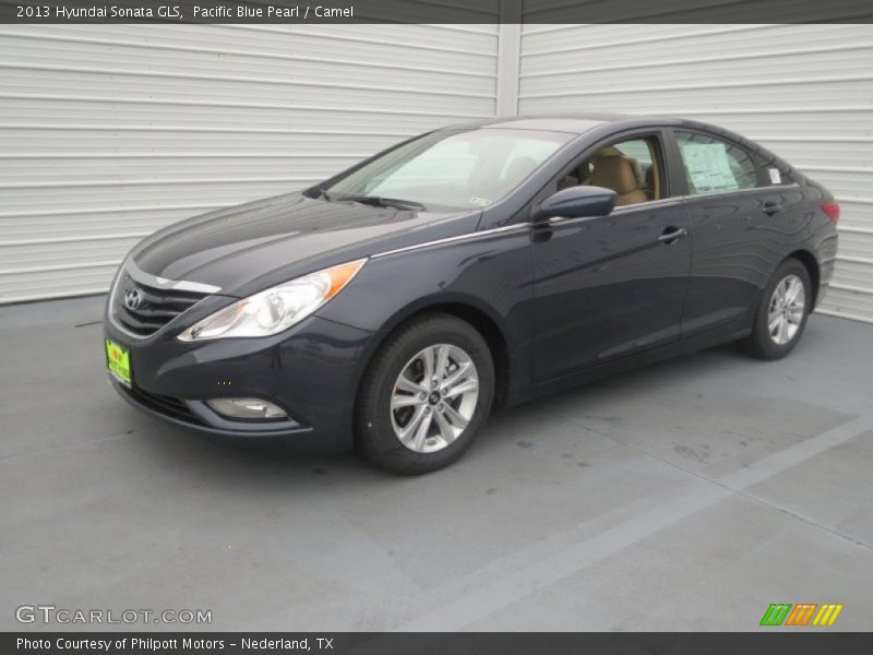 Pacific Blue Pearl / Camel 2013 Hyundai Sonata GLS