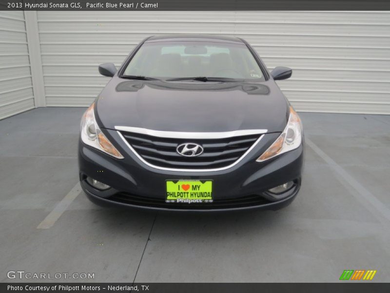 Pacific Blue Pearl / Camel 2013 Hyundai Sonata GLS