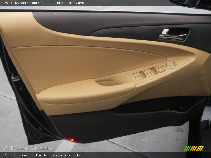 Pacific Blue Pearl / Camel 2013 Hyundai Sonata GLS